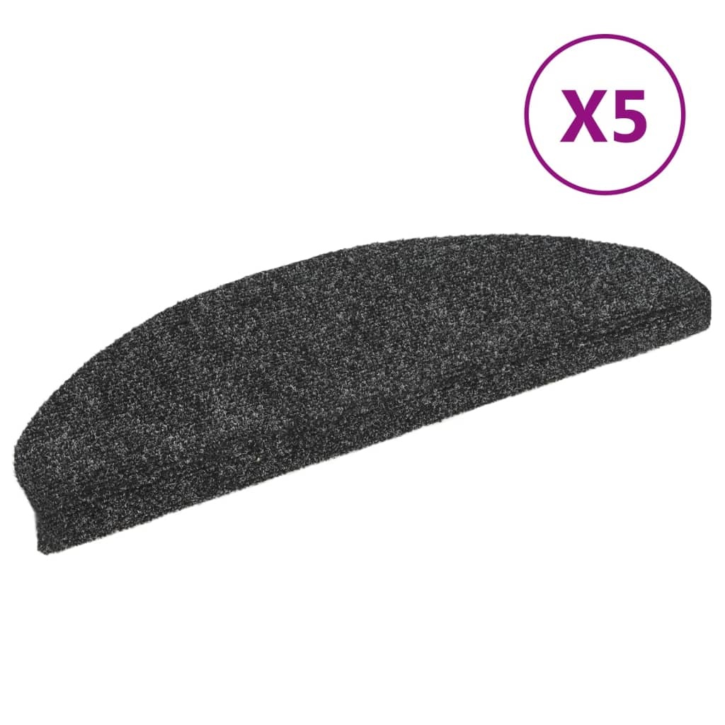 VidaXL Trapmatten zelfklevend 5 st 65x21x4 cm naaldvilt donkergrijs