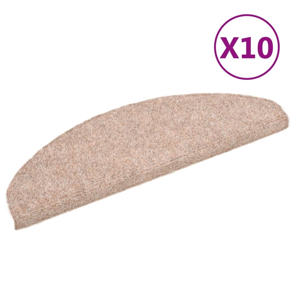 VidaXL Trapmatten zelfklevend 10 st 65x21x4 cm naaldvilt bruin