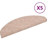 VidaXL Trapmatten zelfklevend 5 st 65x21x4 cm naaldvilt bruin