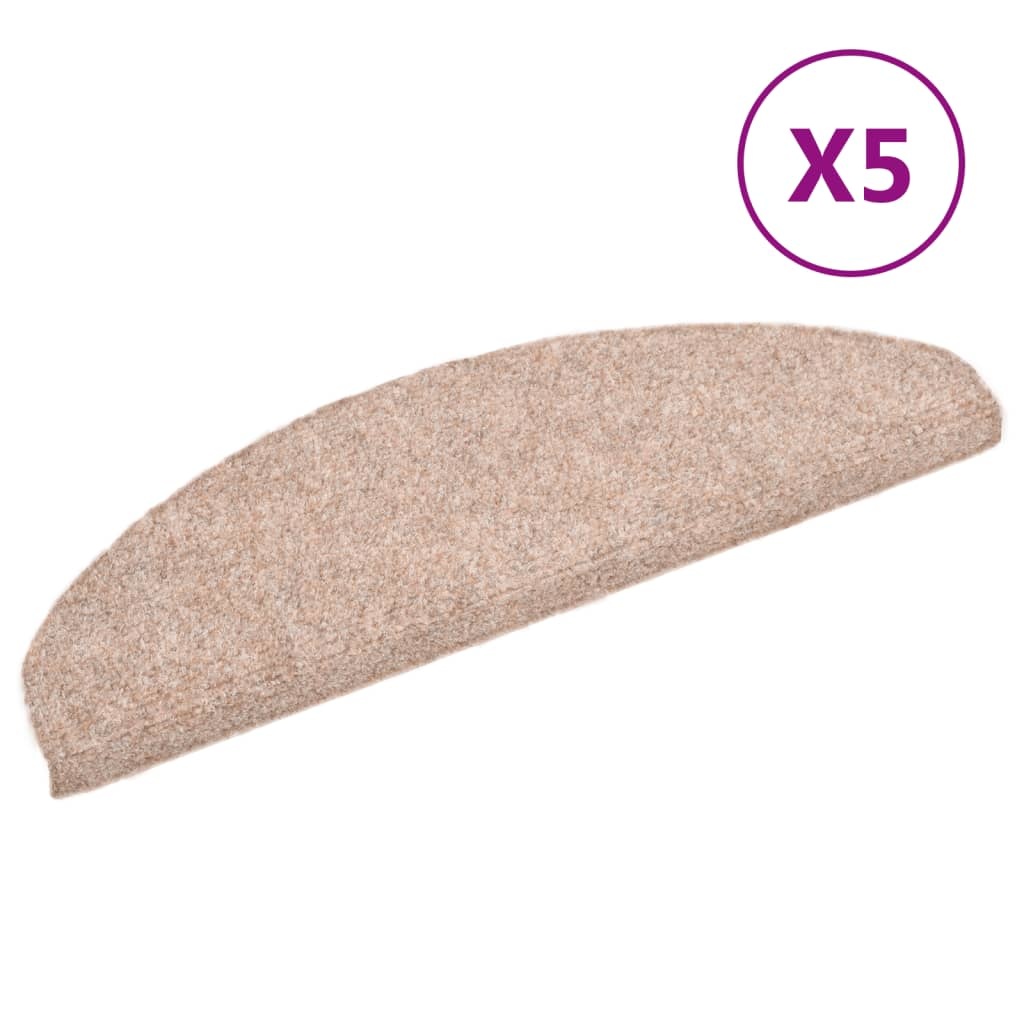 VidaXL Trapmatten zelfklevend 5 st 65x21x4 cm naaldvilt bruin