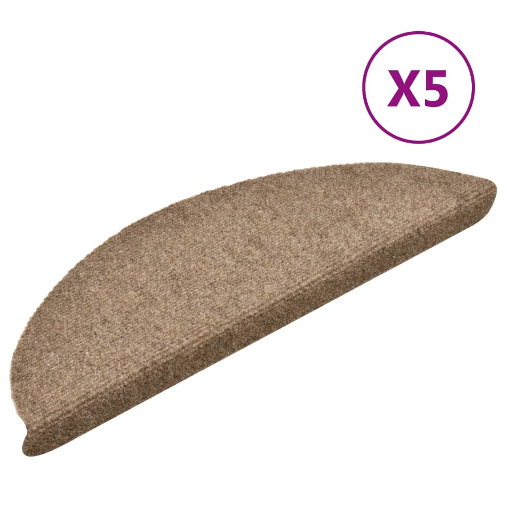 VidaXL Trapmatten zelfklevend 5 st 56x17x3 cm naaldvilt crèmekleurig