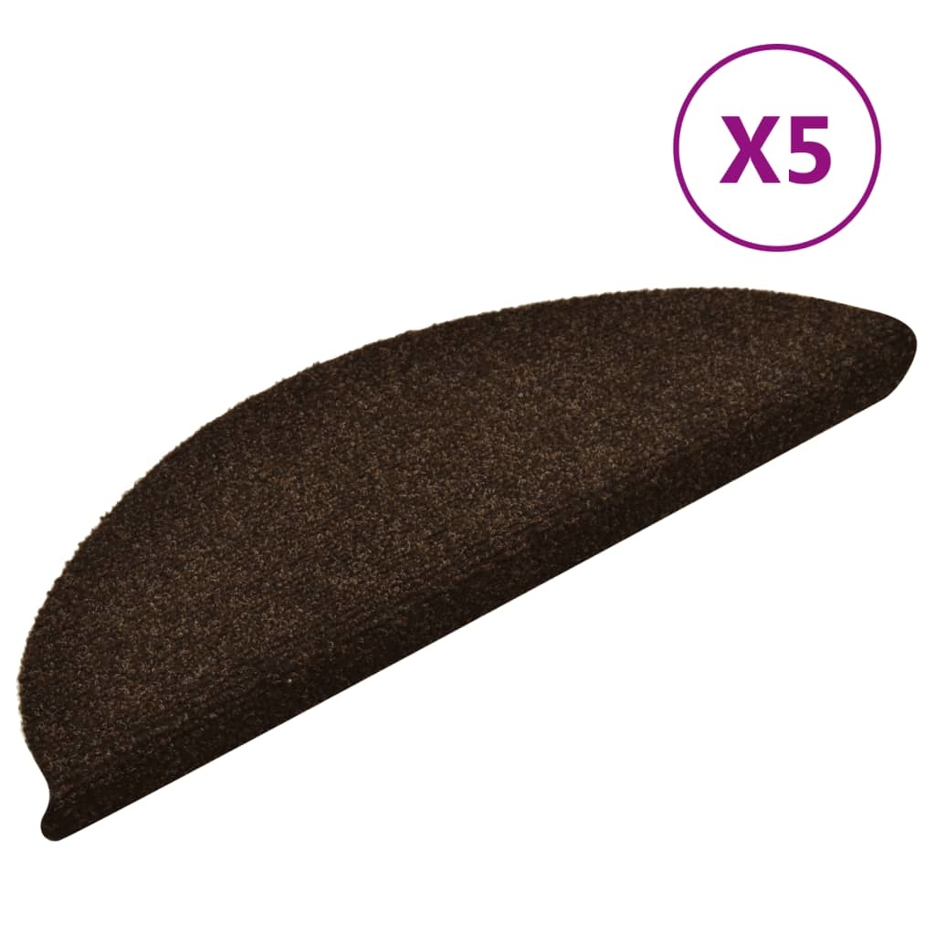VidaXL Trapmatten zelfklevend 5 st 56x17x3 cm naaldvilt bruin