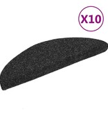 VidaXL Trapmatten zelfklevend 10 st 54x16x4 cm naaldvilt zwart