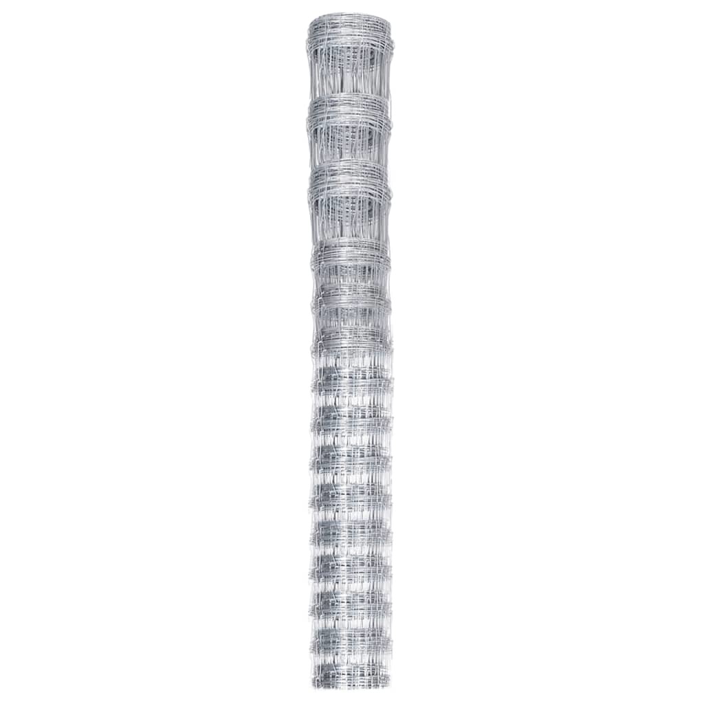 VidaXL Hek 50x1,6 m gegalvaniseerd staal zilverkleurig
