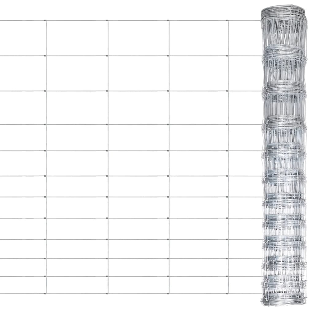VidaXL Hek 50 m 150 cm gegalvaniseerd staal zilverkleurig