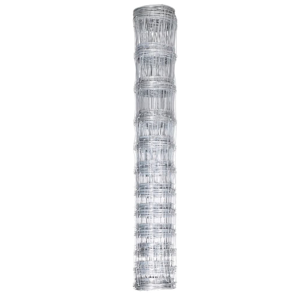VidaXL Hek 50 m 150 cm gegalvaniseerd staal zilverkleurig