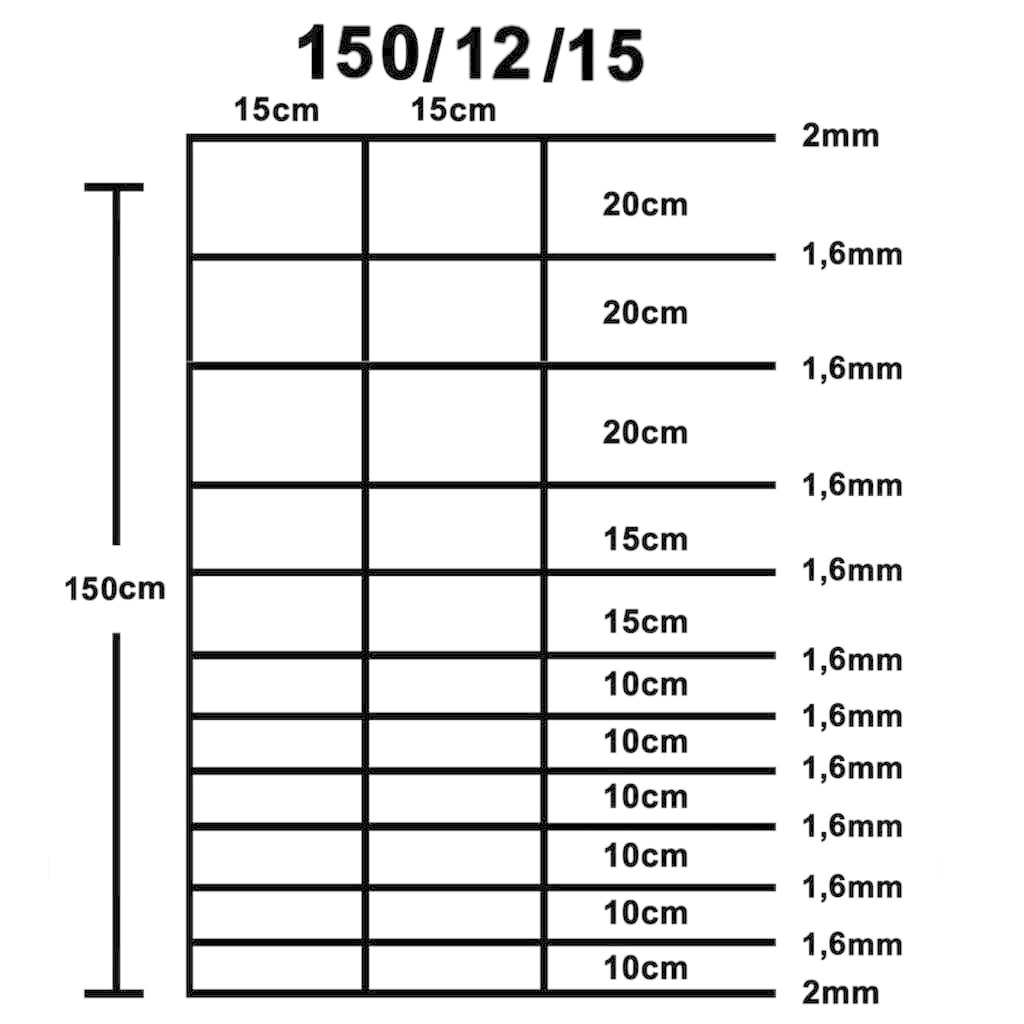VidaXL Hek 50 m 150 cm gegalvaniseerd staal zilverkleurig