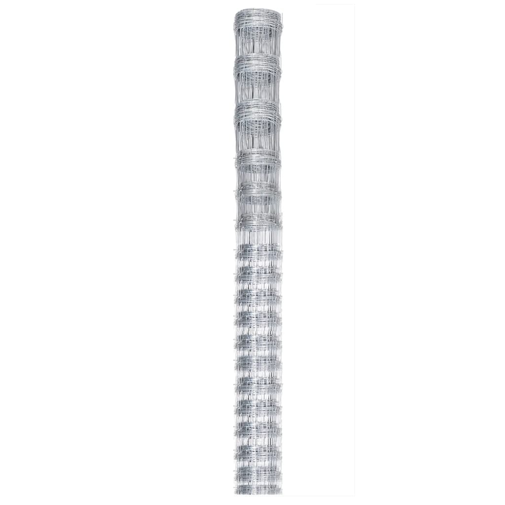 VidaXL Hek 50x1,25 m gegalvaniseerd staal zilverkleurig