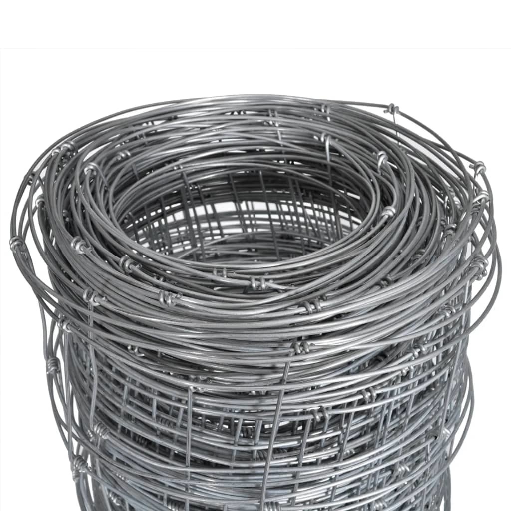 VidaXL Hek 50x1,25 m gegalvaniseerd staal zilverkleurig