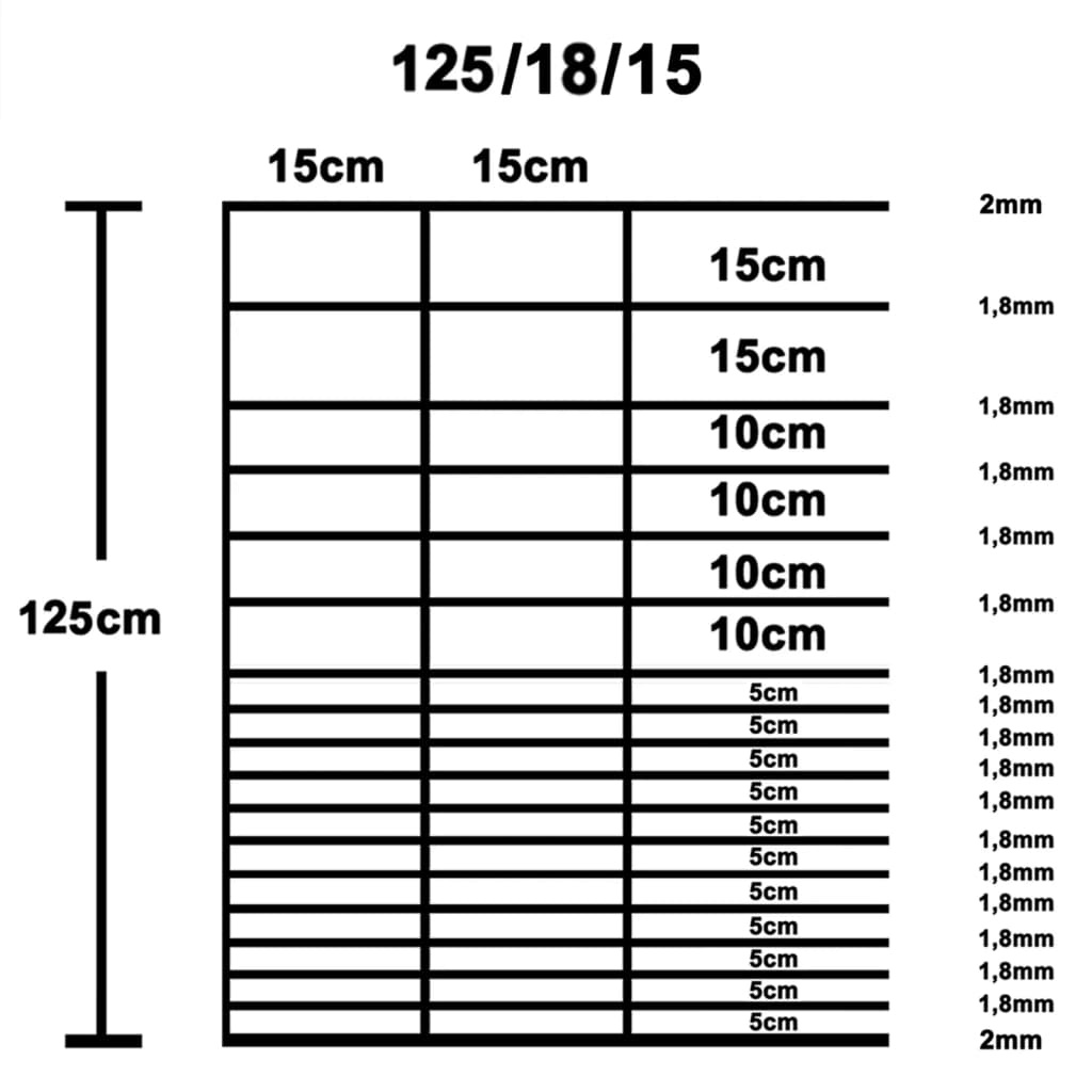 VidaXL Hek 50x1,25 m gegalvaniseerd staal zilverkleurig