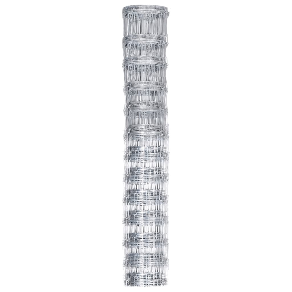 VidaXL Hek 50x1,25 m gegalvaniseerd staal zilverkleurig