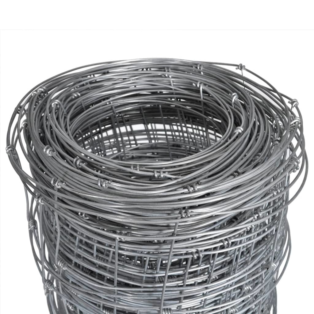 VidaXL Hek 50x1,25 m gegalvaniseerd staal zilverkleurig