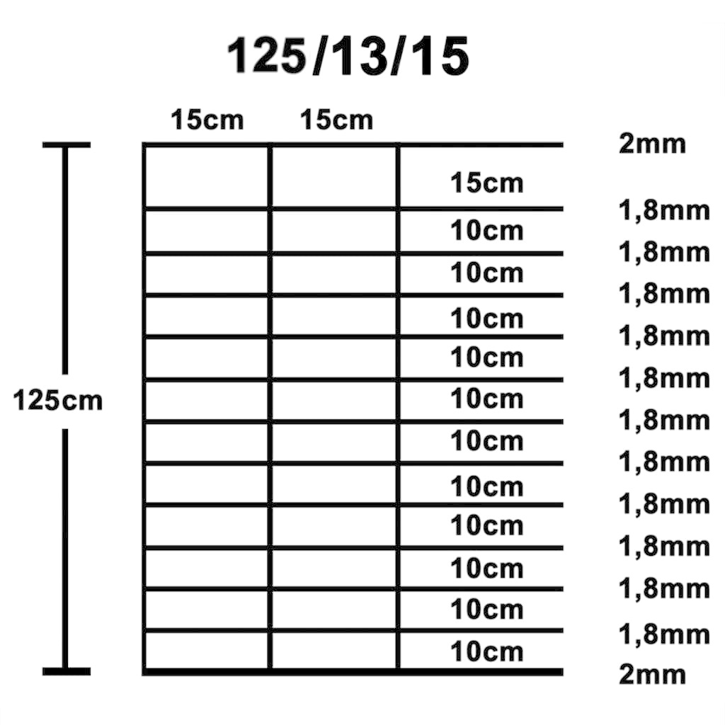 VidaXL Hek 50x1,25 m gegalvaniseerd staal zilverkleurig