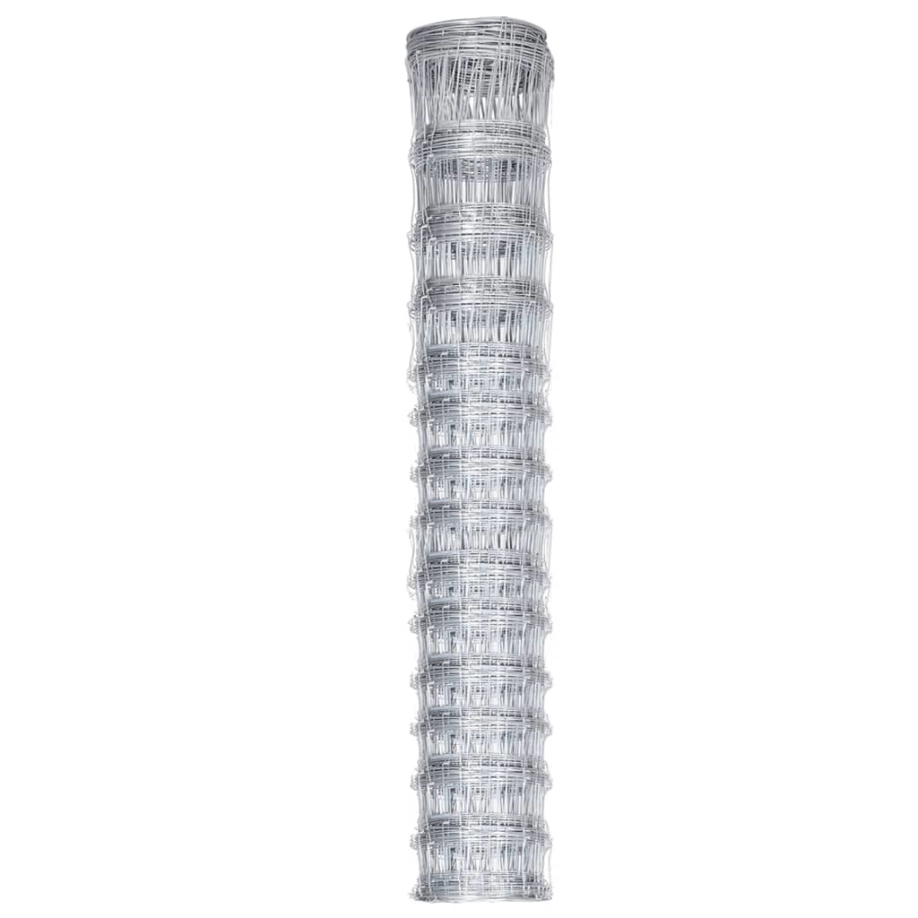 VidaXL Hek 50x1,6 m gegalvaniseerd staal zilverkleurig