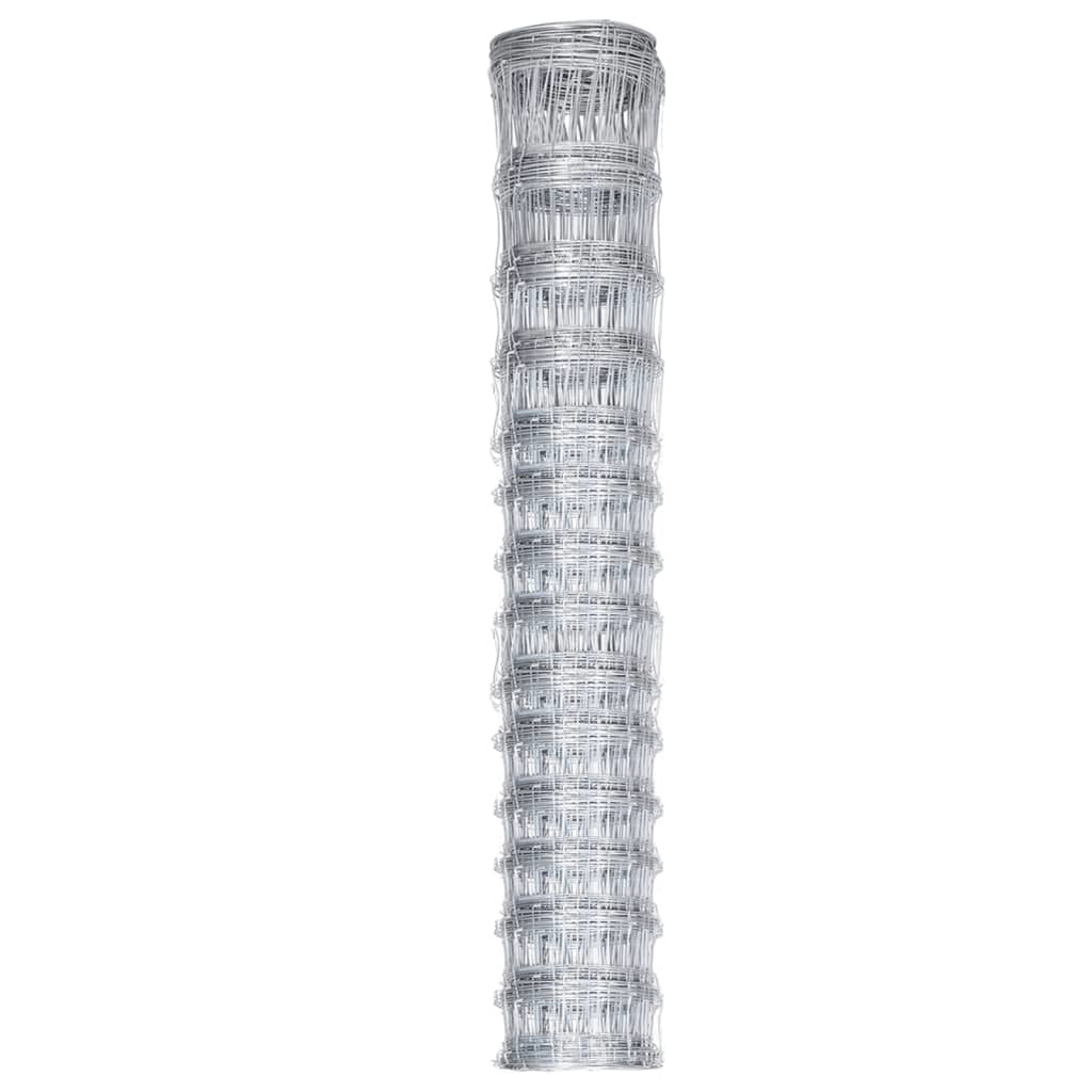 VidaXL Hek 50x1,6 m gegalvaniseerd staal zilverkleurig