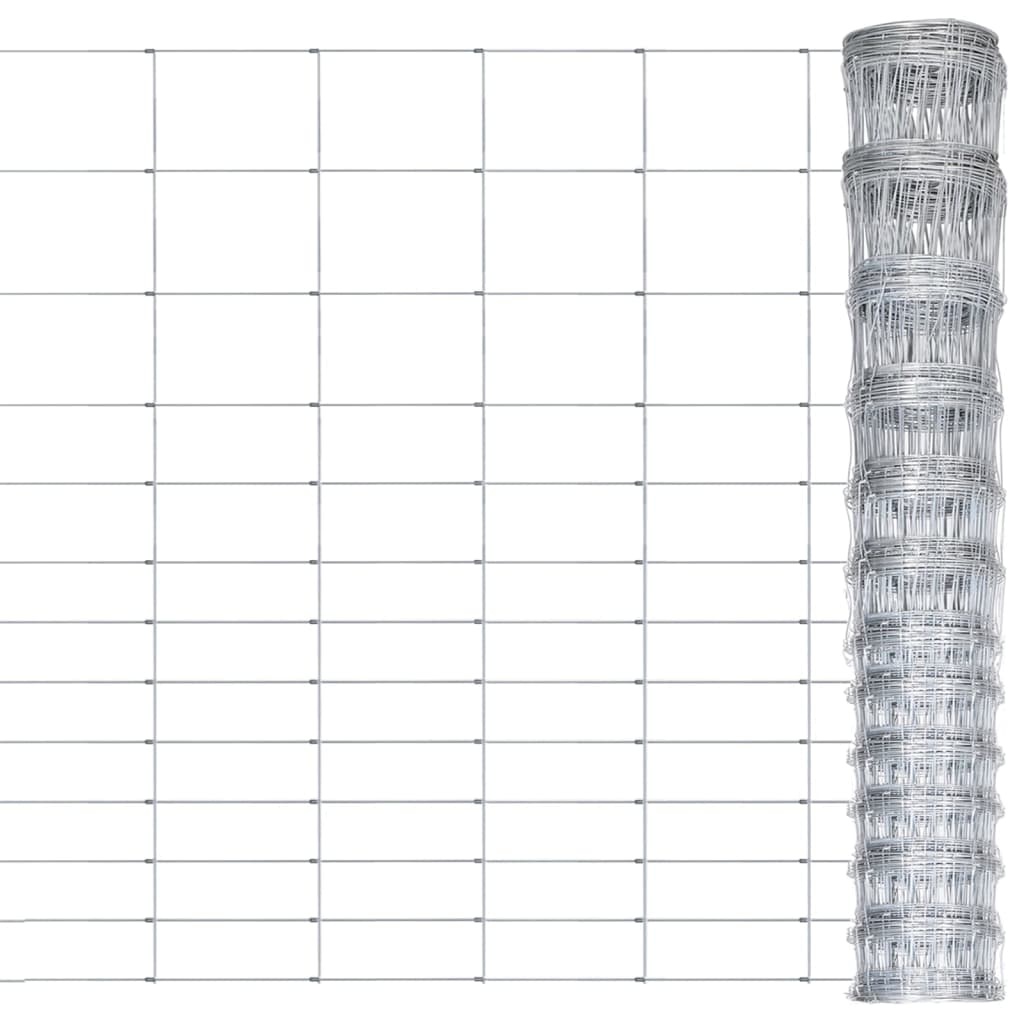 VidaXL Hek 50x1,6 m gegalvaniseerd staal zilverkleurig