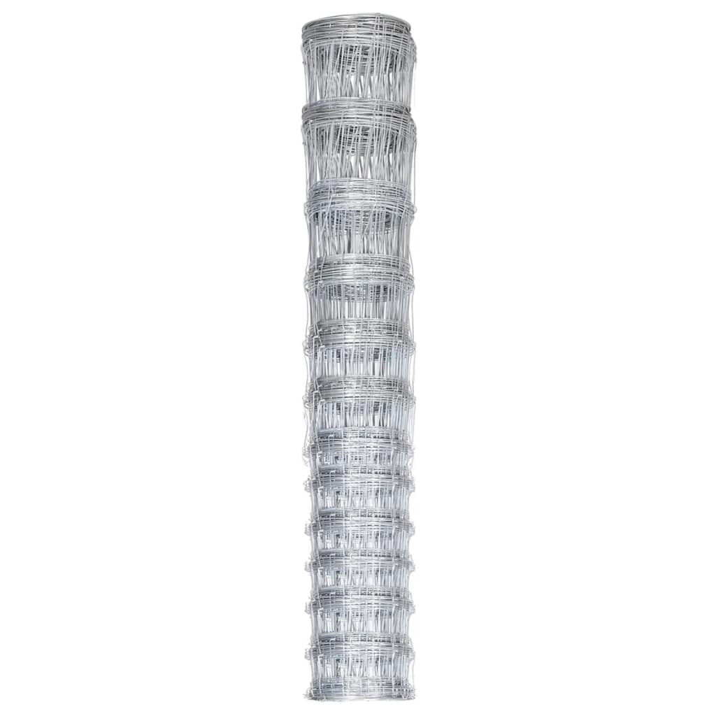 VidaXL Hek 50x1,6 m gegalvaniseerd staal zilverkleurig