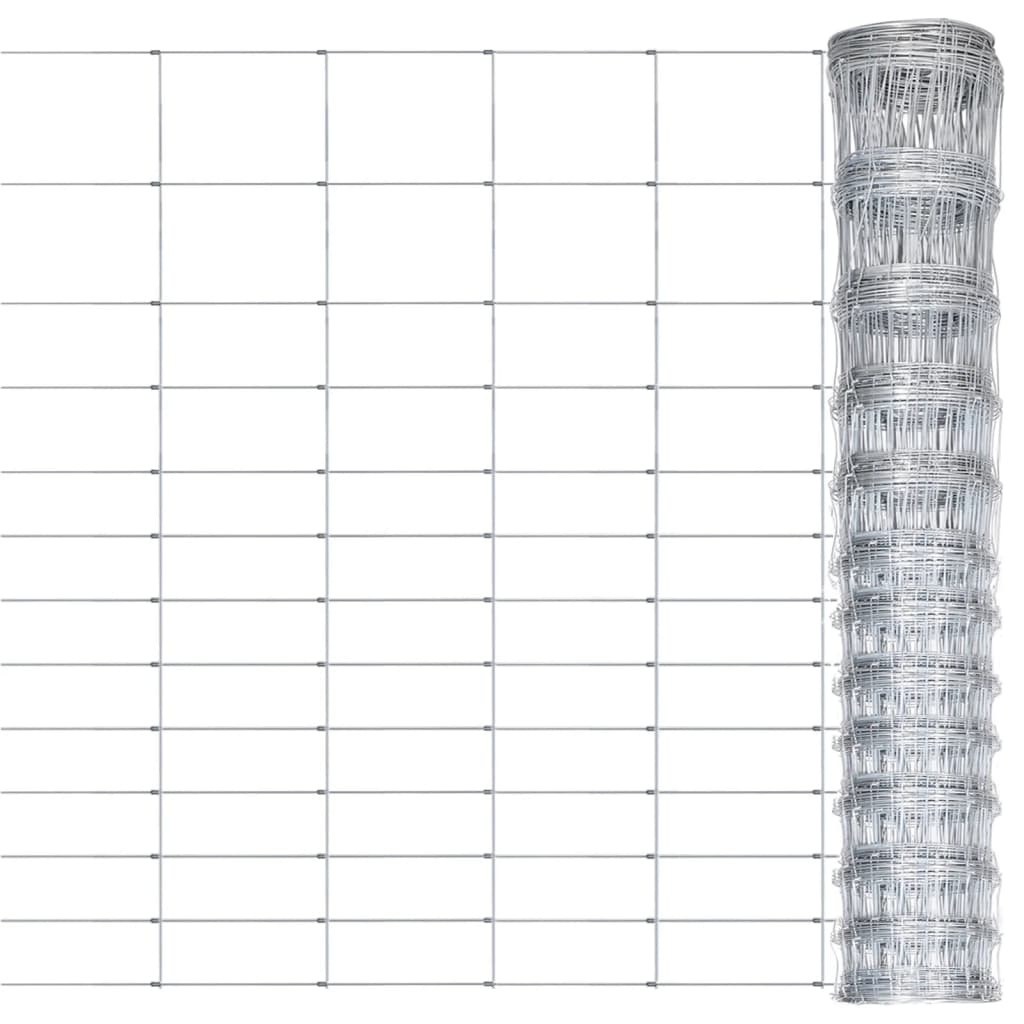 VidaXL Hek 50x1,5 m gegalvaniseerd staal zilverkleurig