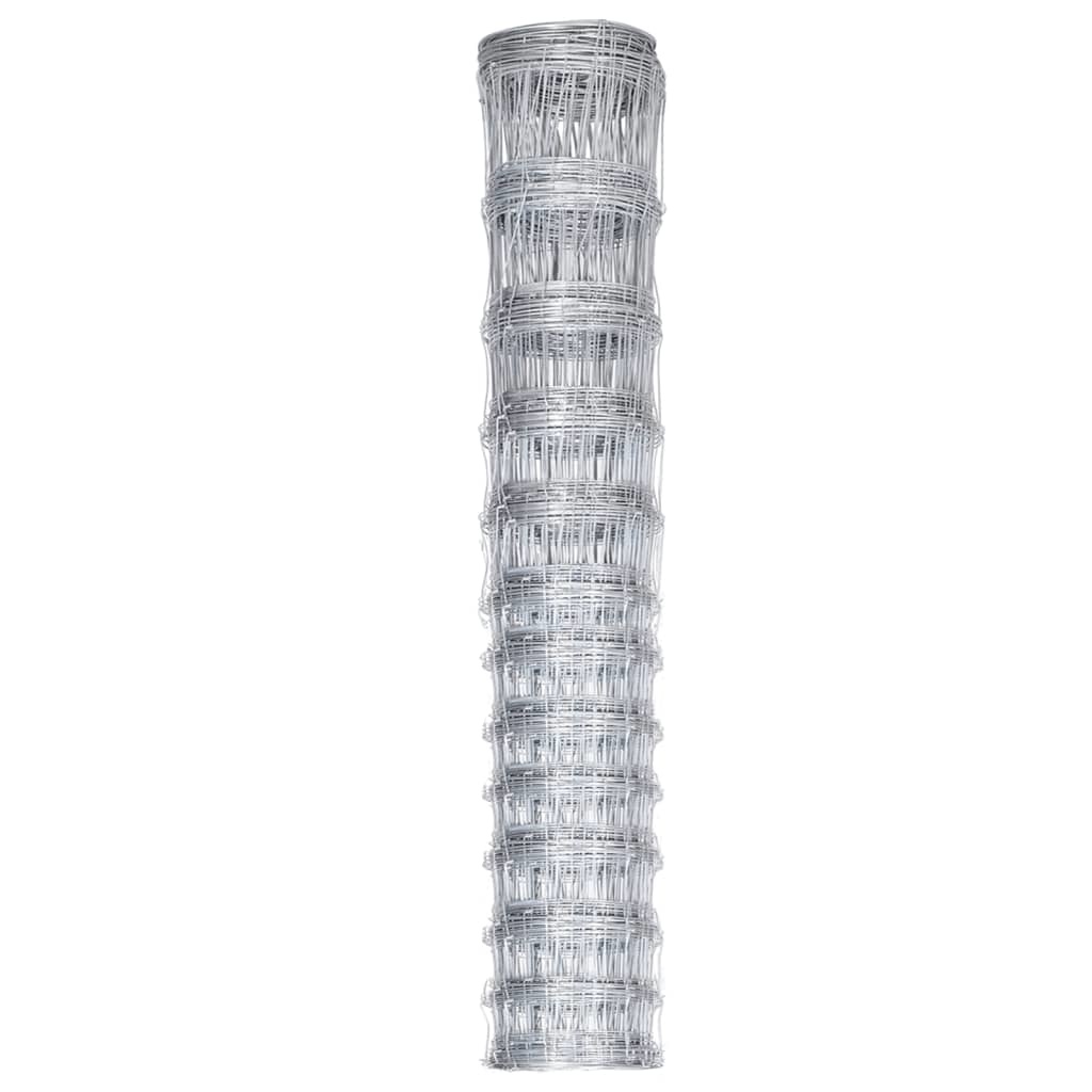 VidaXL Hek 50x1,5 m gegalvaniseerd staal zilverkleurig