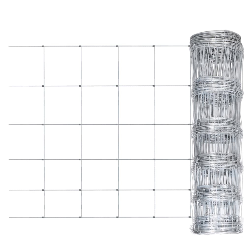 VidaXL Hek 50x1,5 m gegalvaniseerd staal zilverkleurig