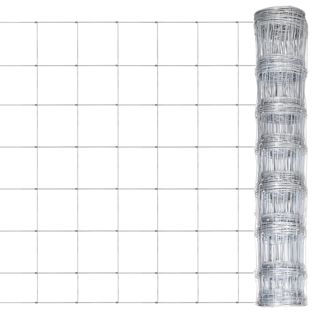 VidaXL Hek 50x1 m gegalvaniseerd staal zilverkleurig