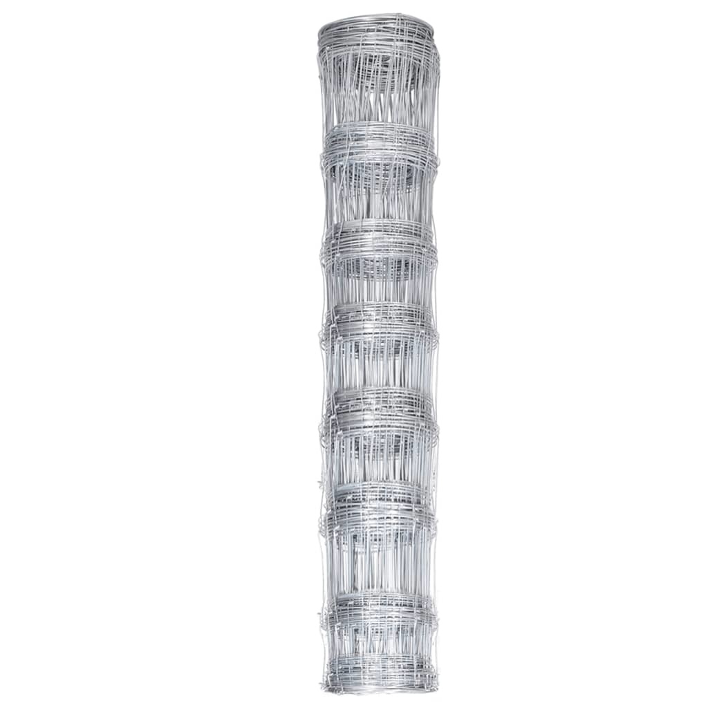 VidaXL Hek 50x1 m gegalvaniseerd staal zilverkleurig