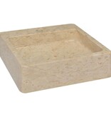 VidaXL Gootsteen 40x40x12 cm marmer crèmekleurig
