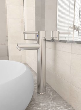 VidaXL Badkamermengkraan 12x30 cm nikkelkleurig