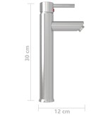 VidaXL Badkamermengkraan 12x30 cm nikkelkleurig