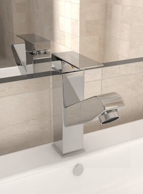 VidaXL Wastafelkraan met uittrekfunctie 157x172 mm verchroomd