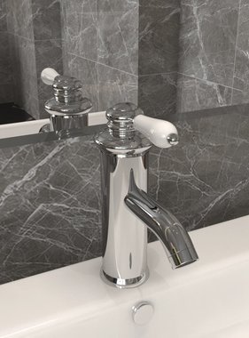 VidaXL Wastafelkraan 130x180 mm verchroomd