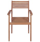 VidaXL Tuinstoelen stapelbaar 6 st met kussens massief teakhout