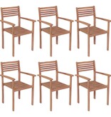 VidaXL Tuinstoelen 6 st stapelbaar massief teakhout