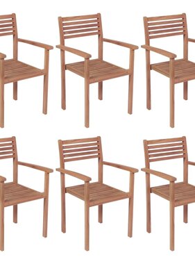 VidaXL Tuinstoelen 6 st stapelbaar massief teakhout