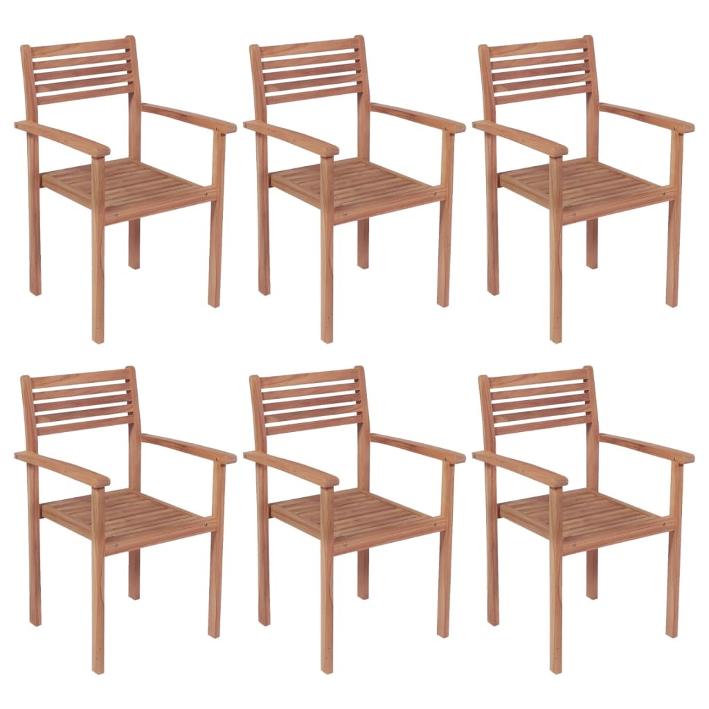 VidaXL Tuinstoelen 6 st stapelbaar massief teakhout