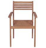 VidaXL Tuinstoelen 6 st stapelbaar massief teakhout