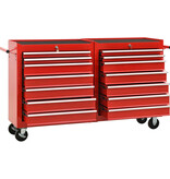 VidaXL Gereedschapswagen met 14 lades staal rood
