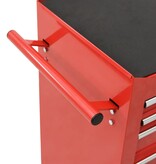 VidaXL Gereedschapswagen met 14 lades staal rood