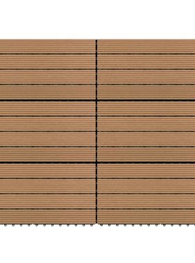 VidaXL Terrastegels 6 st 60x30 cm 1,08 m² HKC bruin