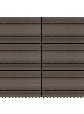 vidaXL Terrastegels 6 st 60x30 cm 1,08 m² HKC donkerbruin