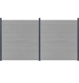 vidaXL Schuttingpalen 3 st 185 cm aluminium donkergrijs