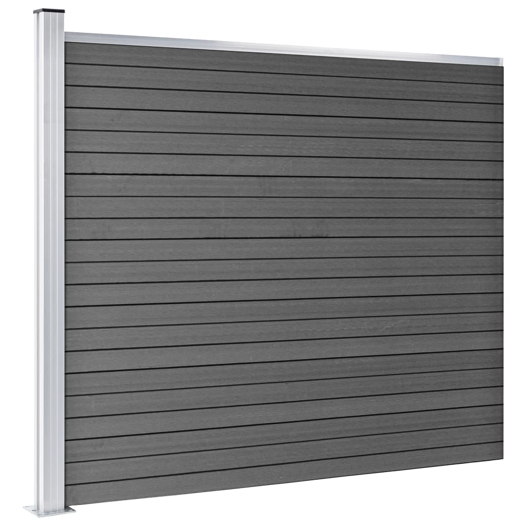 VidaXL Schuttingpaneel 175x146 cm HKC grijs