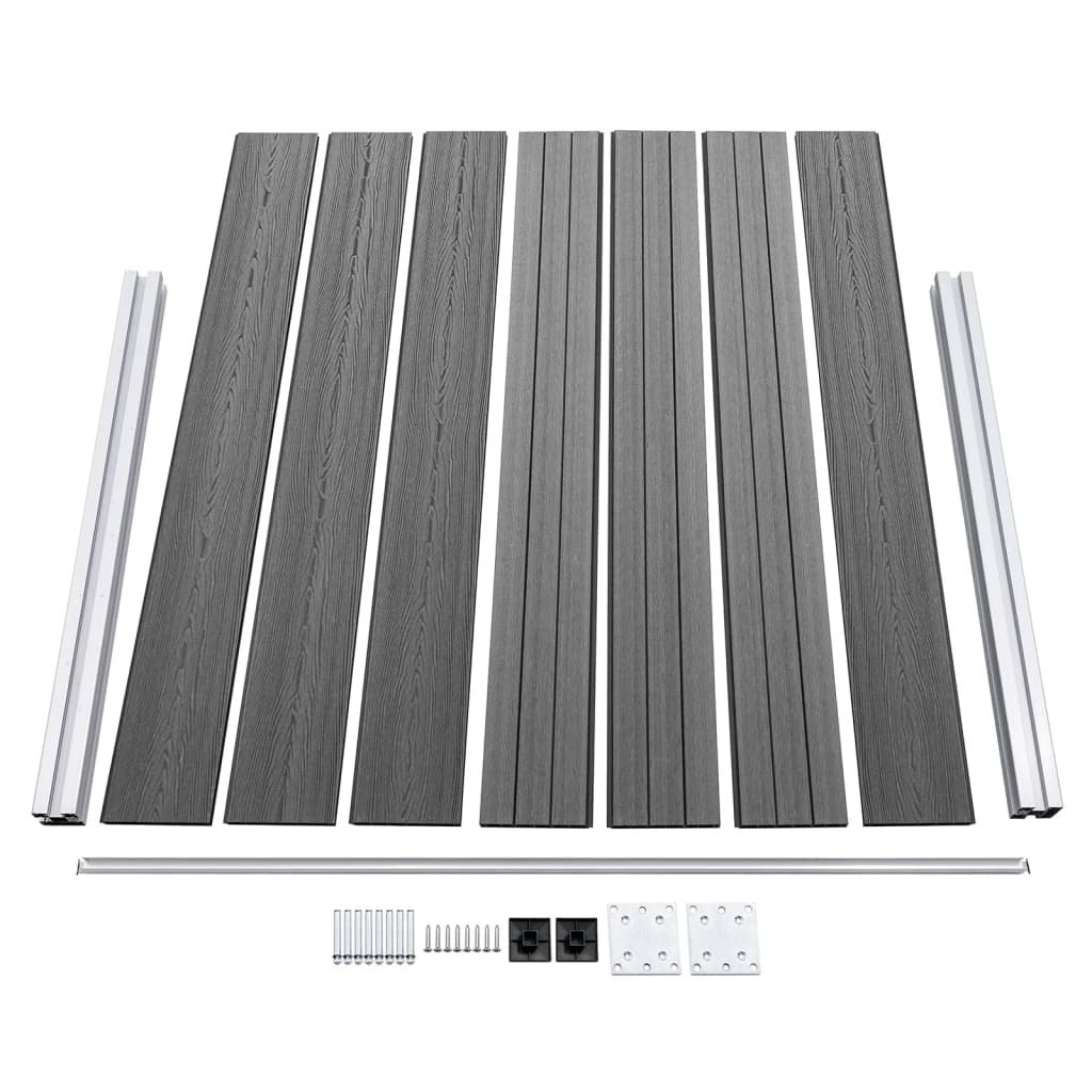 VidaXL Schuttingpaneel 180x146 cm HKC grijs