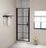 VidaXL Douchedeur 91x195 cm gehard glas zwart