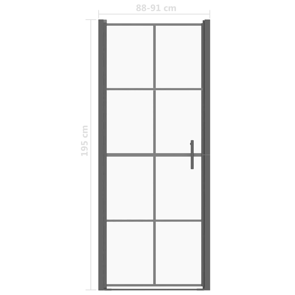 VidaXL Douchedeur 91x195 cm gehard glas zwart
