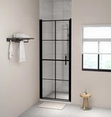 vidaXL Douchedeuren 81x195 cm gehard glas zwart