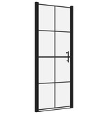 vidaXL Douchedeuren 81x195 cm gehard glas zwart