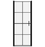 VidaXL Douchedeuren 81x195 cm gehard glas zwart