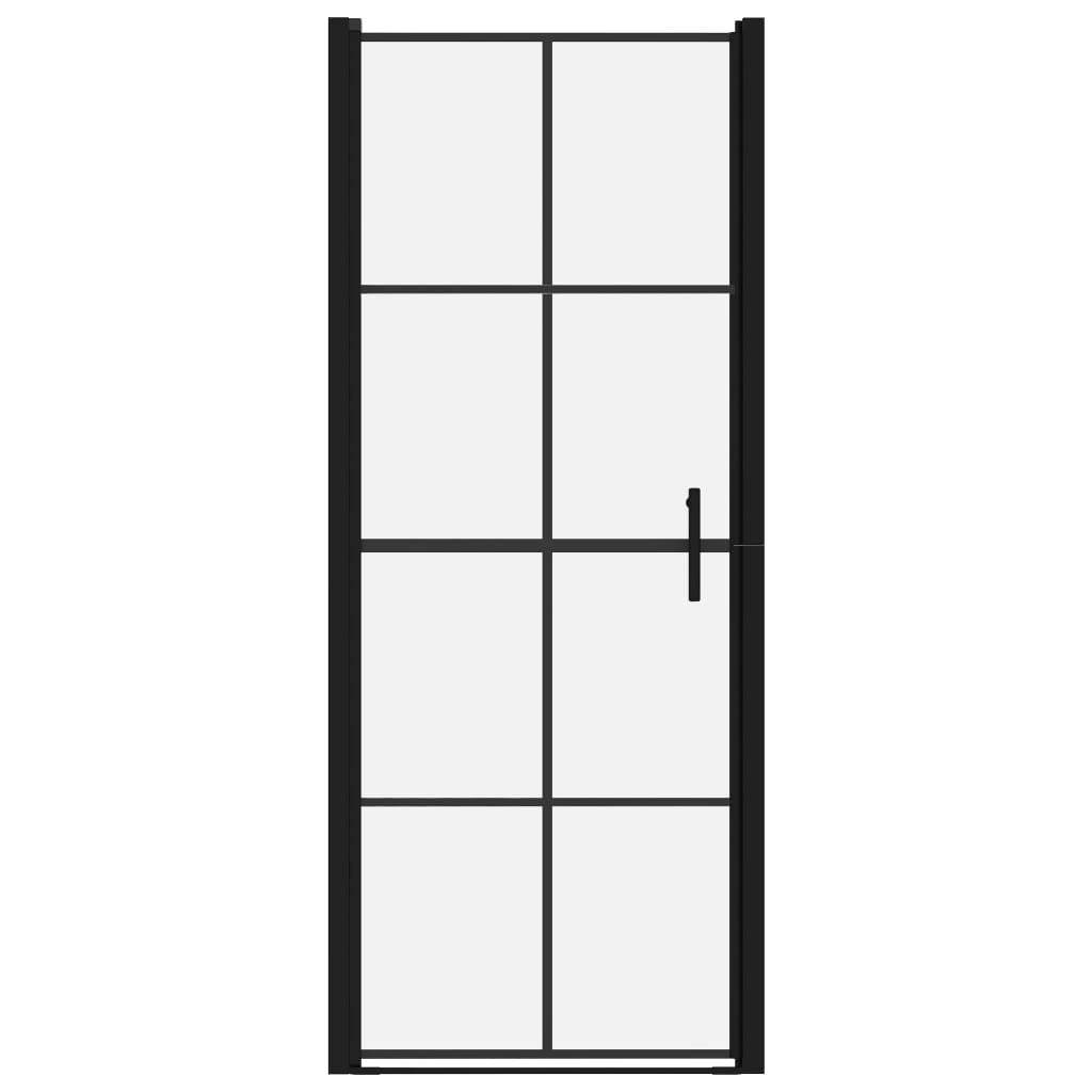 vidaXL Douchedeuren 81x195 cm gehard glas zwart