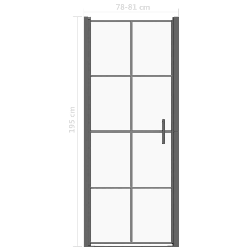 VidaXL Douchedeuren 81x195 cm gehard glas zwart